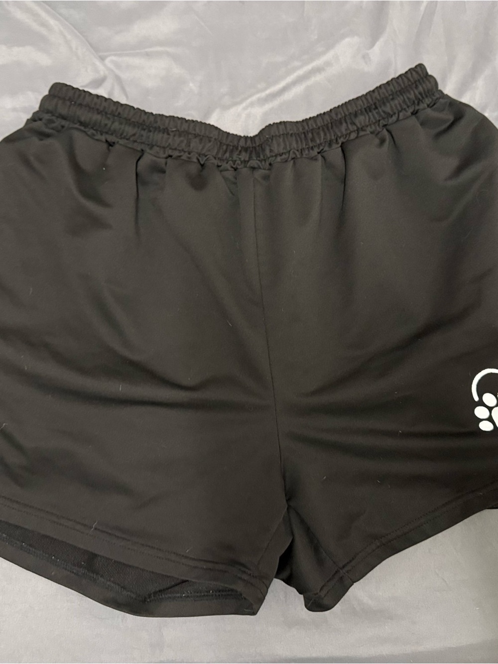 Women’s Black Athletic Shorts with Elastic Waistband and Dog print